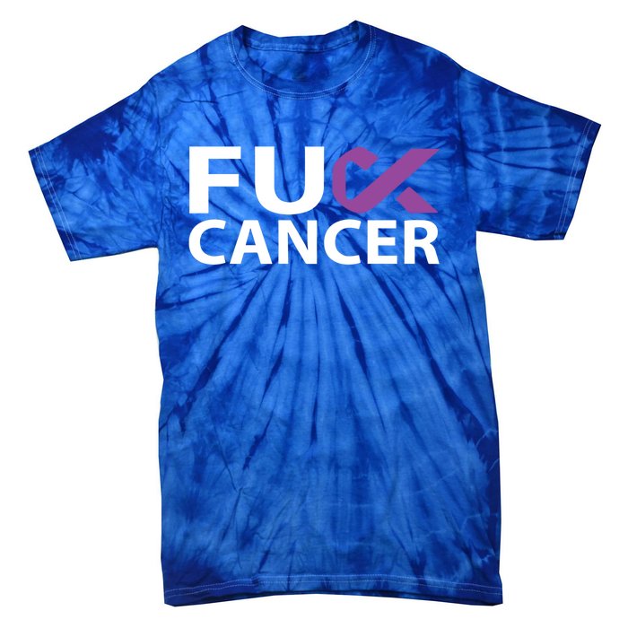 Fuck Pancreatic Cancer F U Fu Purple Ribbon Cancer Awareness Gift Tie-Dye T-Shirt