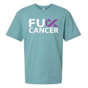 Fuck Pancreatic Cancer F U Fu Purple Ribbon Cancer Awareness Gift Sueded Cloud Jersey T-Shirt