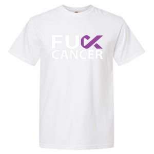 Fuck Pancreatic Cancer F U Fu Purple Ribbon Cancer Awareness Gift Garment-Dyed Heavyweight T-Shirt