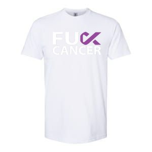 Fuck Pancreatic Cancer F U Fu Purple Ribbon Cancer Awareness Gift Softstyle CVC T-Shirt