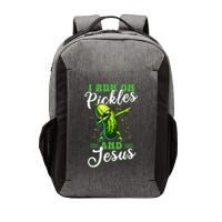 Funny Pickle Cucumber I Run On Pickles And Jesus Vector Backpack
