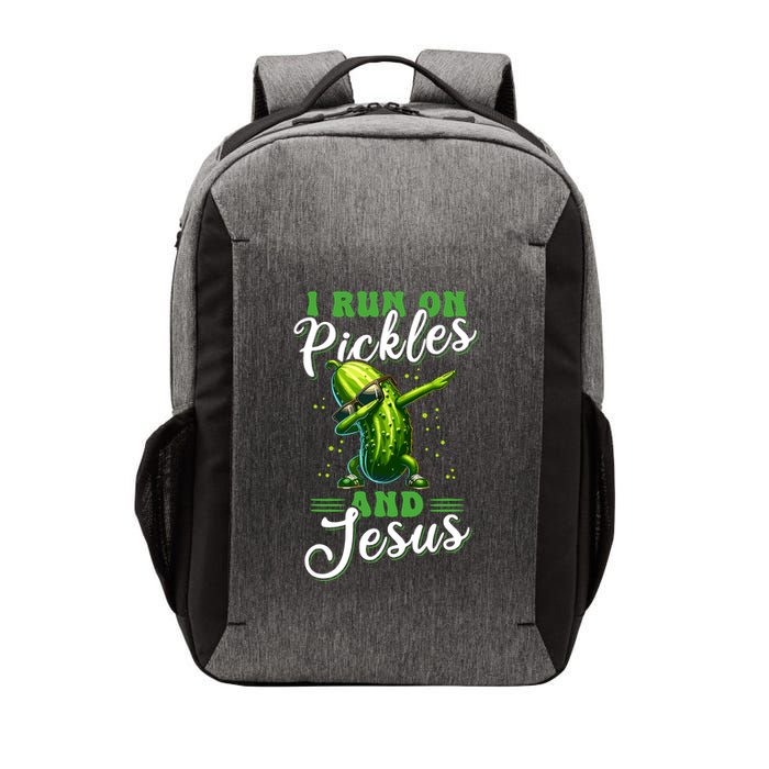 Funny Pickle Cucumber I Run On Pickles And Jesus Vector Backpack
