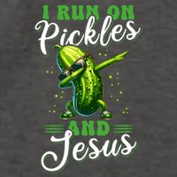 Funny Pickle Cucumber I Run On Pickles And Jesus Vector Backpack