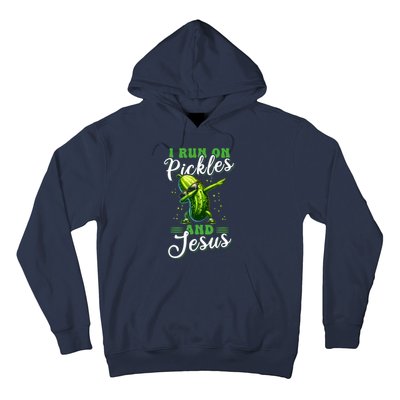 Funny Pickle Cucumber I Run On Pickles And Jesus Hoodie