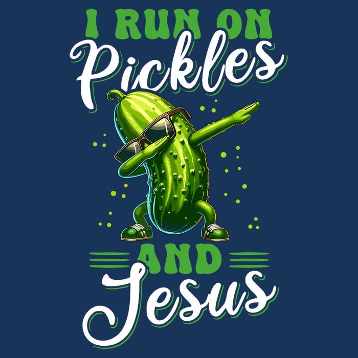 Funny Pickle Cucumber I Run On Pickles And Jesus Drawstring Bag