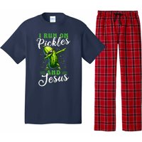 Funny Pickle Cucumber I Run On Pickles And Jesus Pajama Set