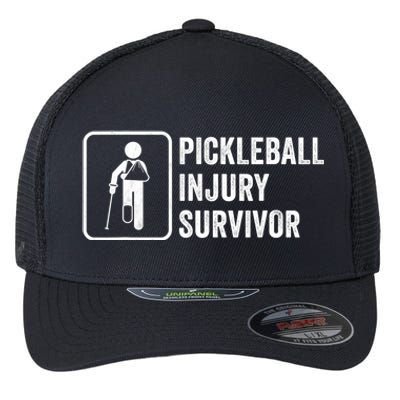 Funny Pickleball Coach With Saying Pickleball Injury Survivor Gift Flexfit Unipanel Trucker Cap