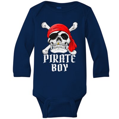 Funny Pirate Costume Theme Party Halloween Baby Long Sleeve Bodysuit