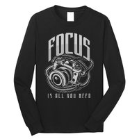 Focus Photographer Camera Gift Long Sleeve Shirt