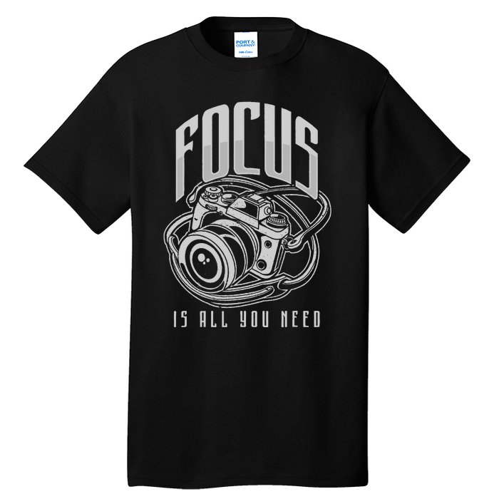 Focus Photographer Camera Gift Tall T-Shirt