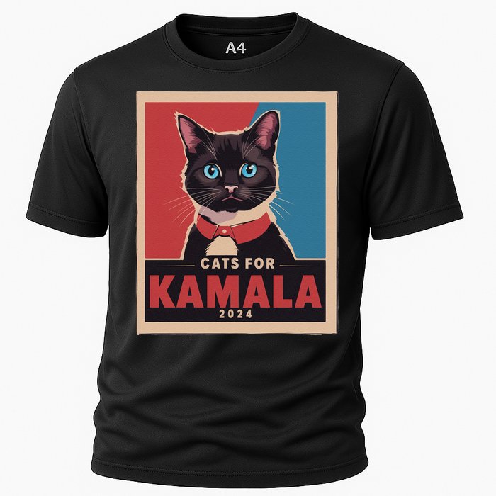 Funny Political Cats For Kamala Gift Cooling Performance Crew T-Shirt