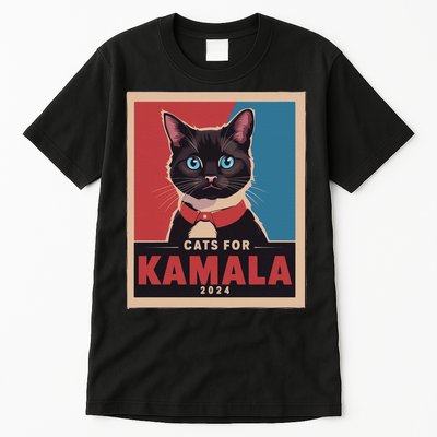 Funny Political Cats For Kamala Gift Tall T-Shirt