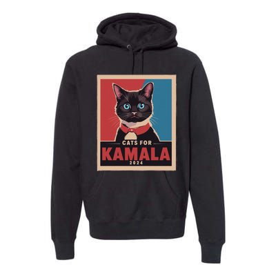 Funny Political Cats For Kamala Gift Premium Hoodie