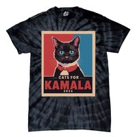 Funny Political Cats For Kamala Gift Tie-Dye T-Shirt