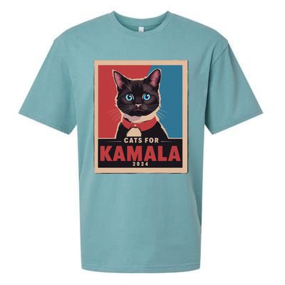 Funny Political Cats For Kamala Gift Sueded Cloud Jersey T-Shirt