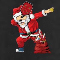 Funny Pickleball Christmas Santa Playing Pickleball Cool Comfort Performance Bucket Hat