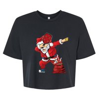 Funny Pickleball Christmas Santa Playing Pickleball Bella+Canvas Jersey Crop Tee