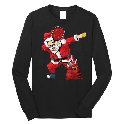 Funny Pickleball Christmas Santa Playing Pickleball Long Sleeve Shirt
