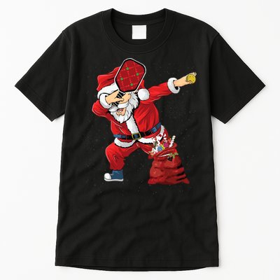 Funny Pickleball Christmas Santa Playing Pickleball Tall T-Shirt