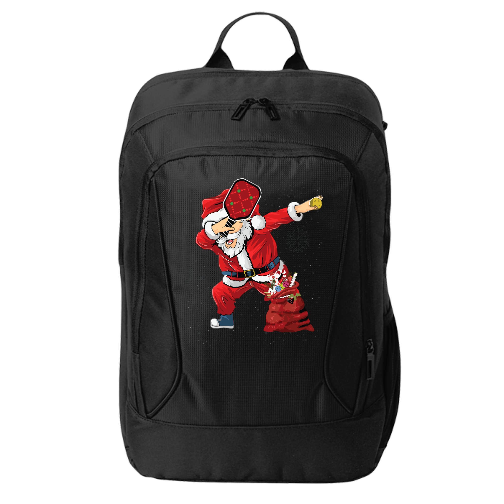 Funny Pickleball Christmas Santa Playing Pickleball City Backpack
