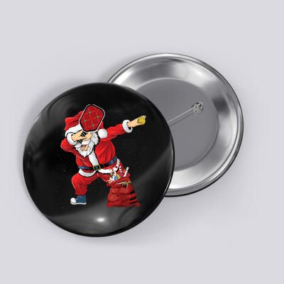 Funny Pickleball Christmas Santa Playing Pickleball Button