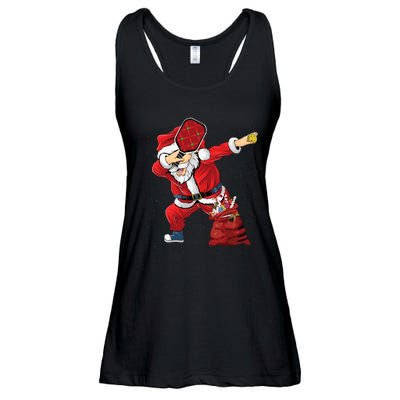 Funny Pickleball Christmas Santa Playing Pickleball Ladies Essential Flowy Tank