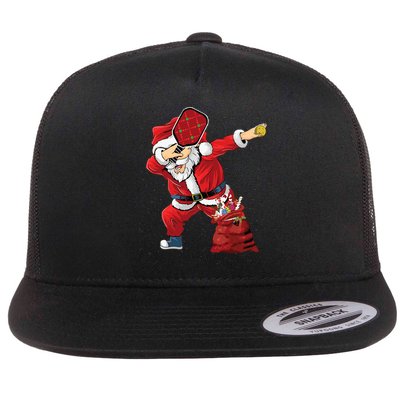 Funny Pickleball Christmas Santa Playing Pickleball Flatbill Hat