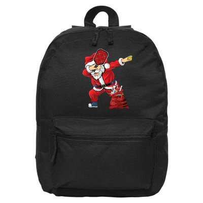 Funny Pickleball Christmas Santa Playing Pickleball 16 in Basic Backpack