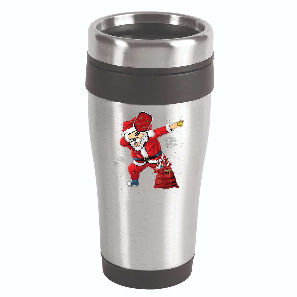 Funny Pickleball Christmas Santa Playing Pickleball 16oz Travel Tumbler