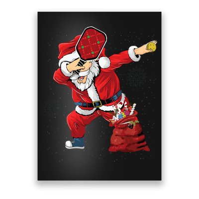 Funny Pickleball Christmas Santa Playing Pickleball Poster