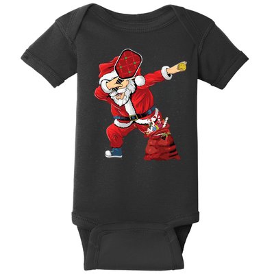 Funny Pickleball Christmas Santa Playing Pickleball Baby Bodysuit