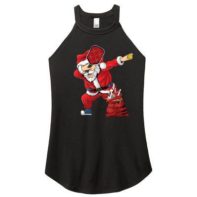 Funny Pickleball Christmas Santa Playing Pickleball Women’s Perfect Tri Rocker Tank