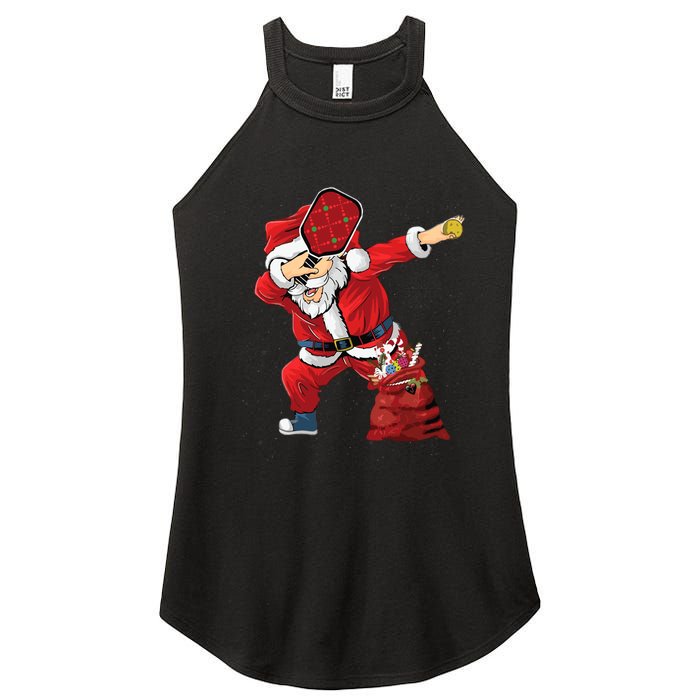 Funny Pickleball Christmas Santa Playing Pickleball Women's Perfect Tri Rocker Tank