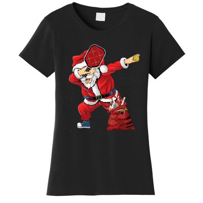 Funny Pickleball Christmas Santa Playing Pickleball Women's T-Shirt