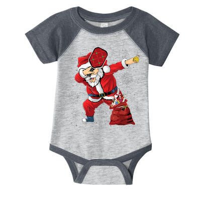 Funny Pickleball Christmas Santa Playing Pickleball Infant Baby Jersey Bodysuit
