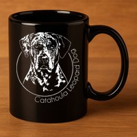 Funny Proud Catahoula Leopard Dog Portrait Gift Present 11oz C Handle Ceramic Mug