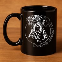 Funny Proud Catahoula Leopard Dog Portrait Gift Present 11oz C Handle Ceramic Mug