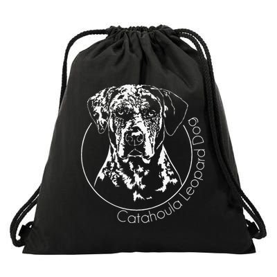 Funny Proud Catahoula Leopard Dog Portrait Gift Present Drawstring Bag