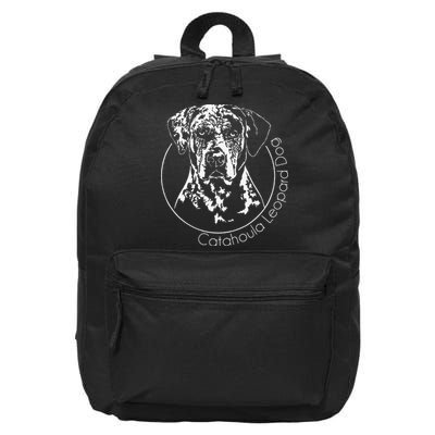Funny Proud Catahoula Leopard Dog Portrait Gift Present 16 in Basic Backpack