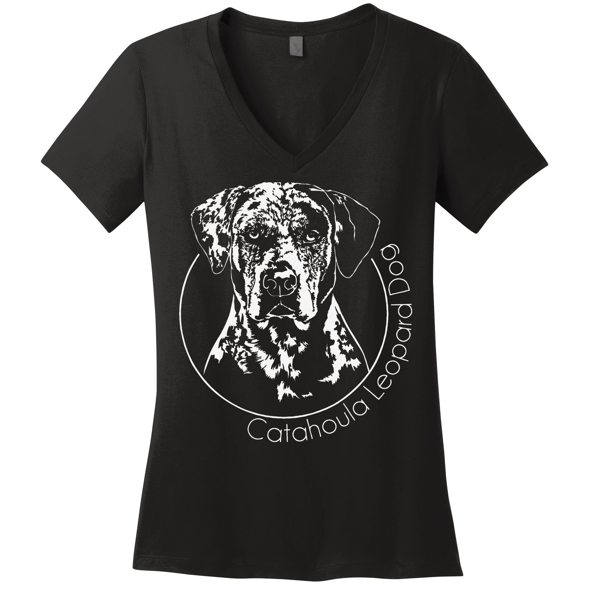 Funny Proud Catahoula Leopard Dog Portrait Gift Present Women's V-Neck T-Shirt