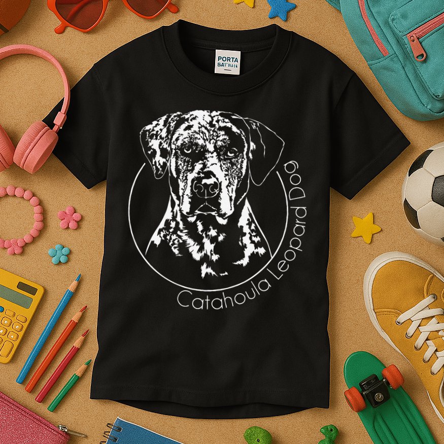 Funny Proud Catahoula Leopard Dog Portrait Gift Present Kids T-Shirt