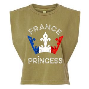 France Princess Crown French Flag French Pride French Roots Garment-Dyed Women's Muscle Tee