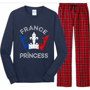 France Princess Crown French Flag French Pride French Roots Long Sleeve Pajama Set