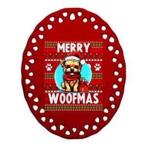 Fur Parent Christmas Yorkshire Terrier Ugly Christmas Gift Ceramic Oval Ornament