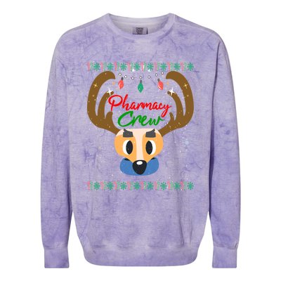 Funny Pharmacy Crew Christmas Pharmacist Reindeer Xmas Gift Colorblast Crewneck Sweatshirt