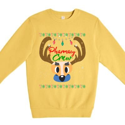 Funny Pharmacy Crew Christmas Pharmacist Reindeer Xmas Gift Premium Crewneck Sweatshirt