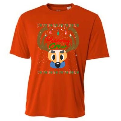 Funny Pharmacy Crew Christmas Pharmacist Reindeer Xmas Gift Cooling Performance Crew T-Shirt