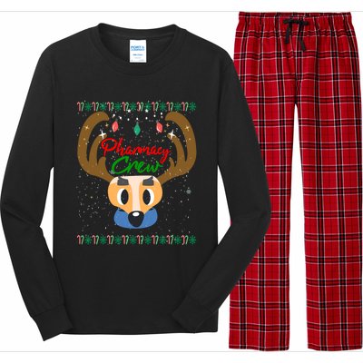 Funny Pharmacy Crew Christmas Pharmacist Reindeer Xmas Gift Long Sleeve Pajama Set