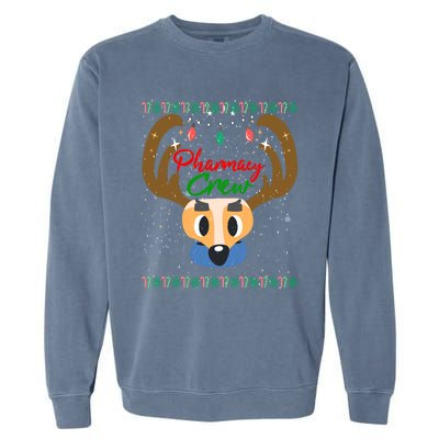 Funny Pharmacy Crew Christmas Pharmacist Reindeer Xmas Gift Garment-Dyed Sweatshirt