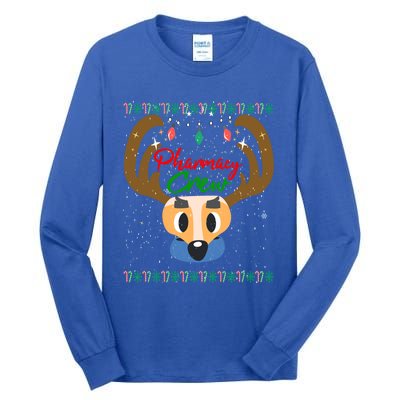 Funny Pharmacy Crew Christmas Pharmacist Reindeer Xmas Gift Tall Long Sleeve T-Shirt